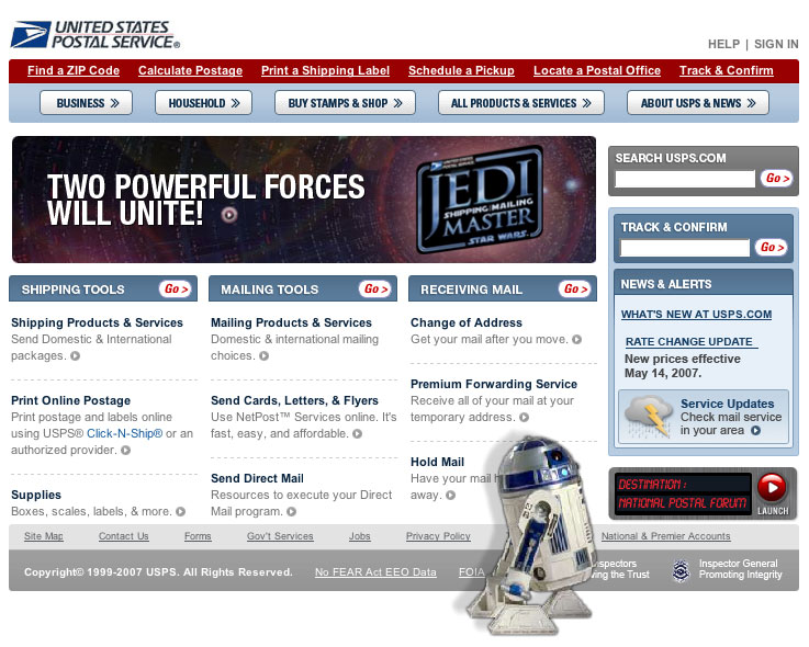 USPS with R2-D2