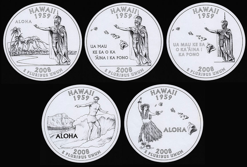 最終候補として5つに絞られたハワイの25セント硬貨