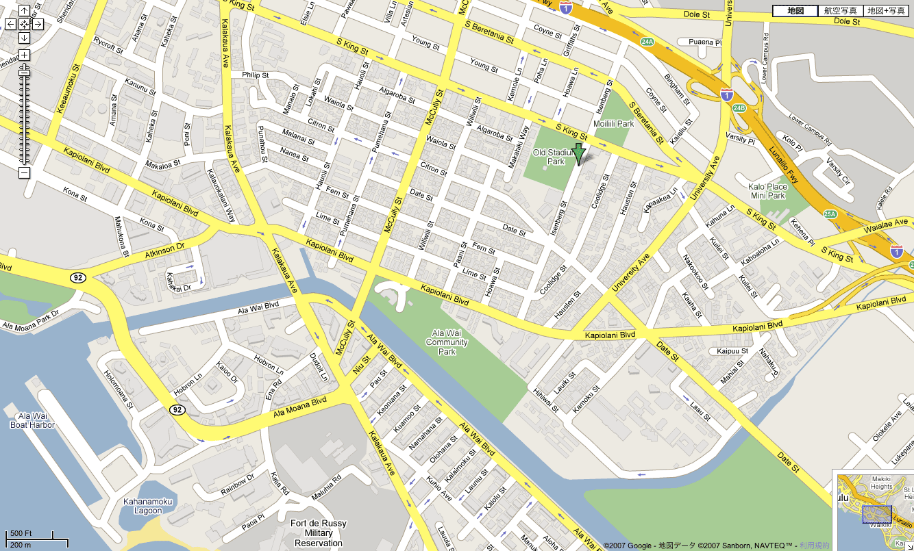 モイリイリのオールドスタジアムパーク Google マップ